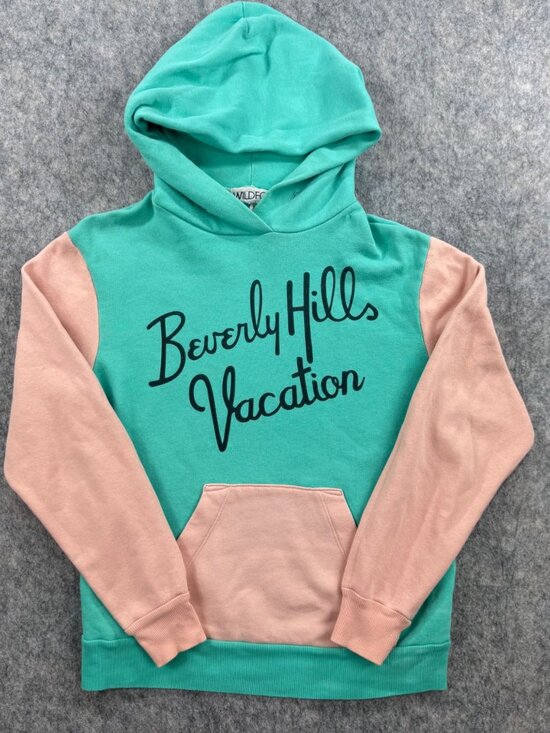 Wildfox Tops - Wildfox Hoodie Sweatshirt Beverly Hills Vacation Sz S Pink Blue
